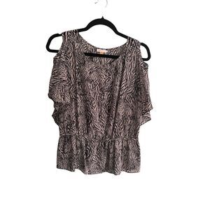 Anthropologie Leifsdottir Womens Silk Blend Animal Print Top 2 Quiet Luxury